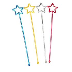 Hollow Star Cocktail Stirring Sticks Disposable Beverage Coffee Stirrers, 30Pcs