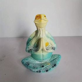 1pc, Meditating Sea Turtle Sculpture - Tranquility Garden Statue, Yoga Figurine, Creative Small Gift, Party Favor, Home Decor, Room Decor