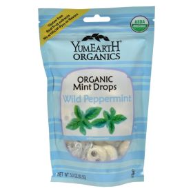 Yummy Earth Organic Candy Drops Wild Peppermint - 3.3 Oz - Case Of 6