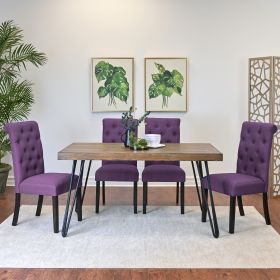 Ashford 5-Piece Dining Set, Hairpin Dining Table with 4 Chairs, 4 Color Options