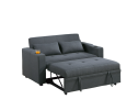 Contemporary Charcoal Sleeper Sofa Pillows Plush Tufted Seat 1pc Convertible Sofa w Cup Holder Polyfiber Couch Living Room Furniture