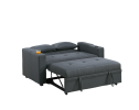 Contemporary Charcoal Sleeper Sofa Pillows Plush Tufted Seat 1pc Convertible Sofa w Cup Holder Polyfiber Couch Living Room Furniture