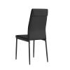 Dining chairs set of 4, Black modern kitchen chair with metal leg