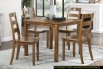 5pc Dining Set Walnut Finish Table and 4 Side Chairs Set Wooden Kitchen Dining Furniture Transitional Style