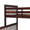 Twin Over Full Bunk Bed with Storage Drawers, Wooden Bunk Bed with Ladder and Safety Guard Rails –Espresso