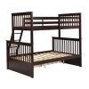 Twin Over Full Bunk Bed with Storage Drawers, Wooden Bunk Bed with Ladder and Safety Guard Rails –Espresso