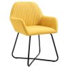 Dining Chairs 4 pcs Yellow Fabric