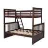 Twin Over Full Bunk Bed with Storage Drawers, Wooden Bunk Bed with Ladder and Safety Guard Rails –Espresso