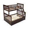 Twin Over Full Bunk Bed with Storage Drawers, Wooden Bunk Bed with Ladder and Safety Guard Rails –Espresso