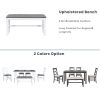 TOPMAX 6-Piece Wood Dining Table Set Kitchen Table Set with Upholstered Bench and 4 Dining Chairs, Farmhouse Style,Gray+White