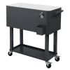 87.5*91*38.5cm 80QT Rectangular Plastic Box Iron Foot Tube Refrigeration and Insulation Cart Dark Grey