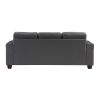 Modern Design 2pc Sofa Set Premium Faux Leather Upholstery Gray Sofa Loveseat Comfort Tufted Detail Solid Wood Frame Living Room Furniture