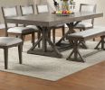 Contemporary Dining Room Furniture Dining Table w Leaf Ash Gray Large Family 9pc Dining Set 8x Side Chairs