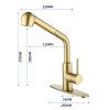 Utility Sink Faucets Single-Handle Pull-Out Laundry Faucet with Dual Spray Function in Stainless Spot Resistant Gold