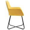 Dining Chairs 4 pcs Yellow Fabric