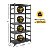 Adjustable Heavy Duty Metal Shelving - 5-Tier Storage Shelves, 2000LBS Load, Kitchen, Garage, Pantry H63 * W31.5 * D15.7