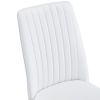 Modern Dining Chairs Set of 6, Side Dining Room/Kitchen Chairs, Faux Leather Upholstered Seat and Metal Legs Side Chairs, White