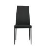 Dining chairs set of 4, Black modern kitchen chair with metal leg