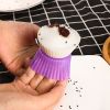 10pcs Silicone Muffin Cup; Cake Cup; Kitchen Baking Mold; Non-Stick Surface Cupcake Liners For Home Baking; Color Random