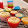 10pcs Silicone Muffin Cup; Cake Cup; Kitchen Baking Mold; Non-Stick Surface Cupcake Liners For Home Baking; Color Random