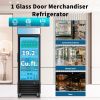 ORIKOOL Glass Door Merchandiser Refrigerator 19.3 Cu.ft Swing Door Commercial Display Refrigerators Merchandising Refrigeration with LED Top Panel