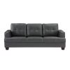 Modern Design 2pc Sofa Set Premium Faux Leather Upholstery Gray Sofa Loveseat Comfort Tufted Detail Solid Wood Frame Living Room Furniture