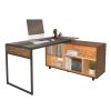 Techni Mobili L-Shape Corner Desk with Multiple Storage, Oak