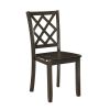 Classic Transitional 5pc Dining Set Dining Table and Four Side Chairs Set Charcoal Finish Lattice-Back Chairs Wooden Dining Furniture Set