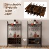 Baker's Rack with Detachable Wine Rack and 5 Rows of Stemware Holder