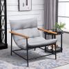 Metal Framed Sling Accent Chair for Living Room,Grey