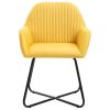 Dining Chairs 4 pcs Yellow Fabric