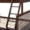 Twin Over Full Bunk Bed with Storage Drawers, Wooden Bunk Bed with Ladder and Safety Guard Rails –Espresso