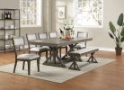 Contemporary Dining Room Furniture Dining Table w Leaf Ash Gray Large Family 9pc Dining Set 8x Side Chairs