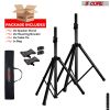 5 Core Speaker Stand Tripod Floor Adjustable Up to 48 Inch DJ Studio Monitor Stands Pole Mount Pair - SS HD 2PK 4FT WB