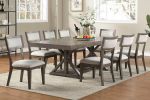 Contemporary Dining Room Furniture Dining Table w Leaf Ash Gray Large Family 9pc Dining Set 8x Side Chairs