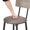 Round bar stool set with shelf, upholstered stool with backrest Grey, 23.62'' W x 23.62'' D x 35.43'' H.