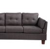 Dalia 97" Dark Gray Linen Modern Sectional Sofa with Left Facing Chaise