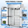 4 Door Dining Room Refrigerator with 8 Adjustable 48" Wide Stainless Steel Shelves 36 Cubic Feet Temperature Control 33°F~40°F