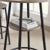 Round bar stool set with shelf, upholstered stool with backrest Grey, 23.62'' W x 23.62'' D x 35.43'' H.