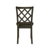 Classic Transitional 5pc Dining Set Dining Table and Four Side Chairs Set Charcoal Finish Lattice-Back Chairs Wooden Dining Furniture Set