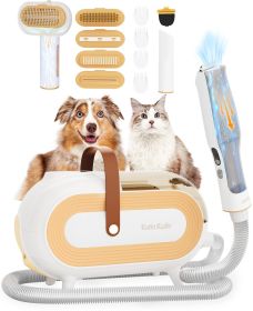 Katio Kadio Pet Grooming Kit & Pet Hair Vacuum, Dog Grooming Tools for Shedding Small, Medium Dog Cat - 60dB Low Noise  Pet Grooming Vacuum (Color: Yellow)