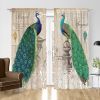 1 Pair Of Vintage Peacock Window Curtains