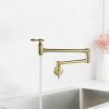 Wall-Mounted Potfiller modern 360-degree rotating kitchen faucet in Brushen Gold