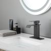 Single lever waterfall bathroom sink faucet